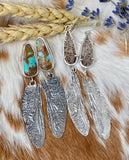 Dragonfly wings & Turquoise hand cast Sterling Silver Earrings