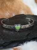 Southwest floral mini garnet and gaspeite cuffs