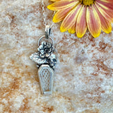 Spooky Vibes- Ice crystal carved faceted gem necklace