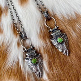 Arrowhead and turquoise sterling silver necklace
