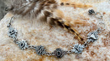 Howdy Cowgirl Aztec Sterling Silver hand carved bracelet