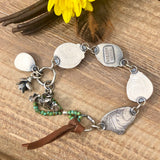 Take No Bull Old stock Royston Turquoise, Buffalo and succulent Sterling Silver Bracelet