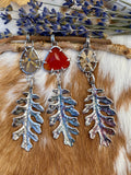Autumn leave and six point star Rulite gem sterling silver necklace