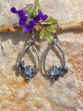 Succulent & Moonstone teardrop hoop Earrings