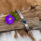 Deep blue Sapphire and gold snakeskin cuffs