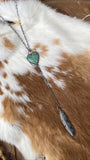 Feather and turquoise heart sterling silver necklace