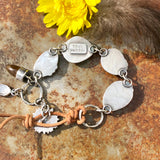 Sunflower and Royston Turquoise Sterling Silver Bracelet