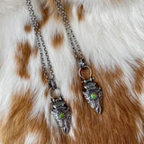 Arrowhead and turquoise sterling silver necklace