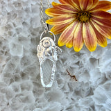 Spooky Vibes- Ice crystal carved faceted gem necklace