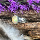 Bee & Ethiopian rose cut Opal II Sterling Silver Ring Size 7.0 US