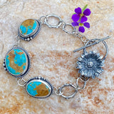Old stock Royston Turquoise Wildflower bracelet