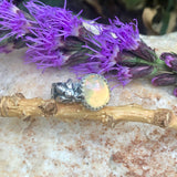 Bee & Ethiopian rose cut Opal II Sterling Silver Ring Size 7.0 US