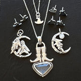 Midnite Ghosting - Sterling silver hand carved/cast necklace