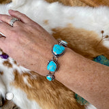 Brave South Hill Turquoise and Thunderbird Sterling Silver Bracelet
