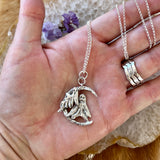 Midnite Ghosting - Sterling silver hand carved/cast necklace