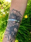 Hobnail Rustic Hammered Bangle Sterling Silver Bracelet