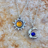 Sun and Cresent moon pendant necklaces