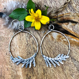 Cedar Hoops  II Hand cast "real" Cedar branches Earrings