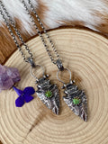 Arrowhead and turquoise sterling silver necklace