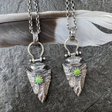 Arrowhead and turquoise sterling silver necklace