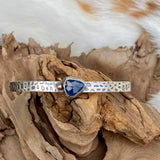 Deep blue Sapphire and gold snakeskin cuffs