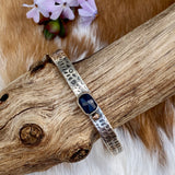 Deep blue Sapphire and golden Garnet and gold snakeskin cuffs