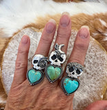 Ghouls night out - Skeleton and Rose vine eye Hand carved and cast pendant or ring