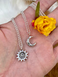 Sun and Cresent moon pendant necklaces