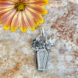 Spooky Vibes- Ice crystal carved faceted gem necklace