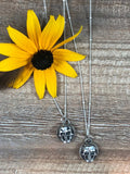 Hand Cast Mini skull face Necklace