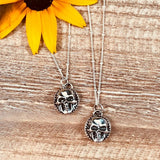 Hand Cast Mini skull face Necklace