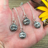 Mini OWL face Spirit Animal hand cast necklace