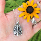 Cage your wild heart Necklace Ribs Hand Cast Necklace