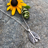 Cage your wild heart Necklace Ribs Hand Cast Necklace