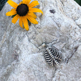 Cage your wild heart Necklace Ribs Hand Cast Necklace