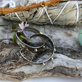 Rustic hammered & studded Sterling Silver hoop Earrings
