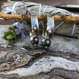 Rustic hammered & studded Sterling Silver hoop Earrings