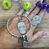 Sugar Skull sterling silver Necklace