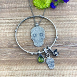 Sugar Skull sterling silver Necklace