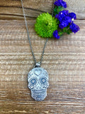 Sugar Skull sterling silver Necklace