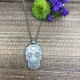 Sugar Skull sterling silver Necklace