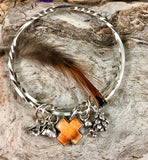 Succulents Plus sterling silver twisted double Bangle Sterling Bracelet