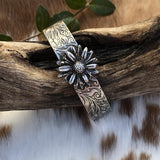 Wildflower Floral Boho Cuff Bracelet