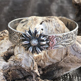 Wildflower Floral Boho Cuff Bracelet
