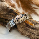 Wild Thing Montana Agate and animal print Sterling Silver Cuff Bracelet
