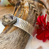 Wild Thing Montana Agate and animal print Sterling Silver Cuff Bracelet