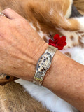 Wild Thing Montana Agate and animal print Sterling Silver Cuff Bracelet