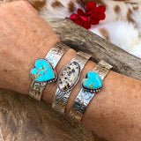 Wild Thing Montana Agate and animal print Sterling Silver Cuff Bracelet
