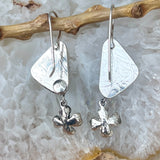 Dogwood blossom drops with Kingman Turquoise hand cast Sterling Silver Earrings