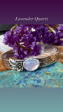 Lavender quartz succulent garden sterling silver cuff